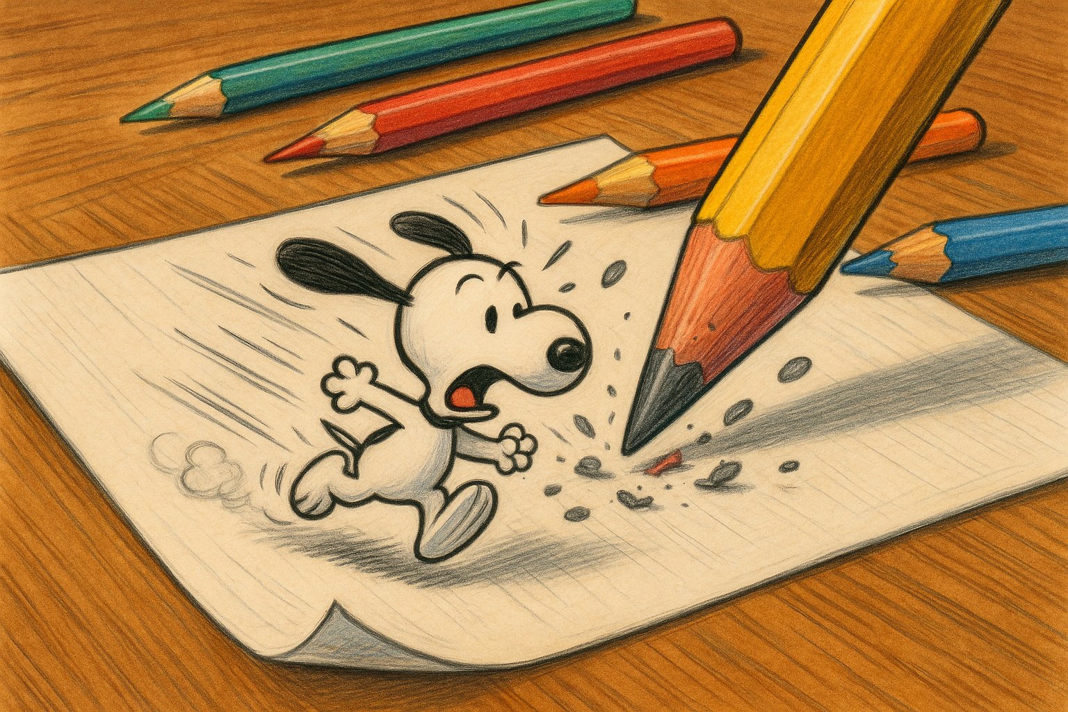 纸上的小卡通角色