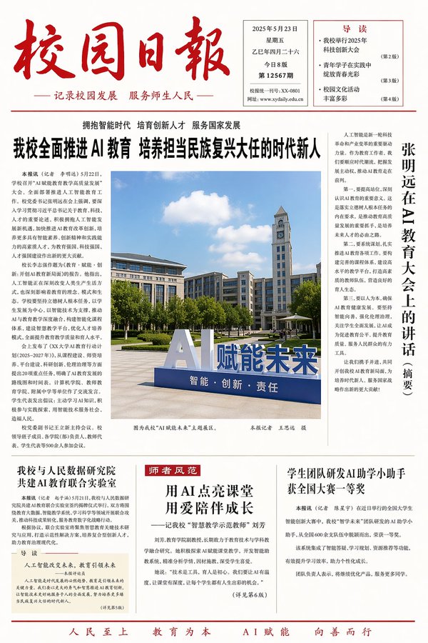 聚焦人工智能的校园日报