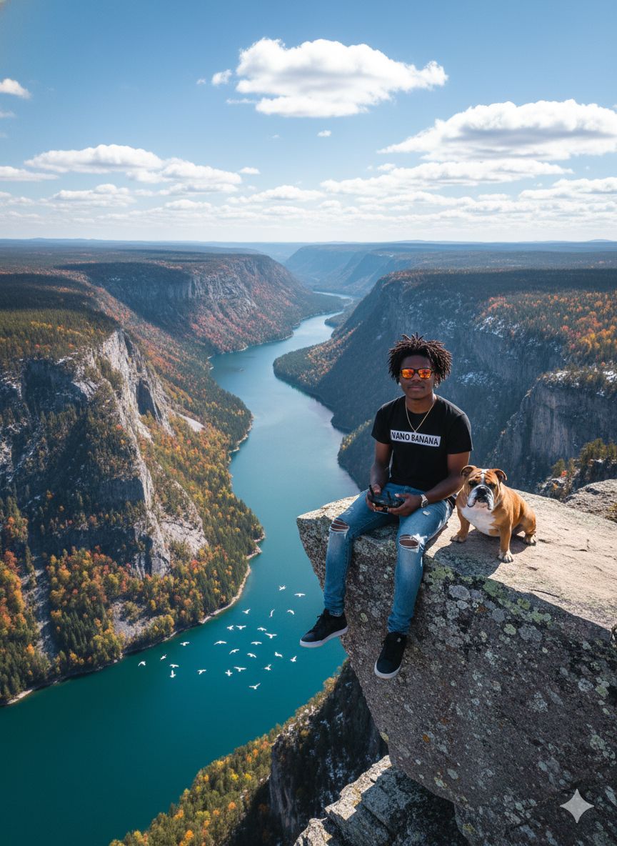 与狗狗一起在悬崖边飞无人机的奇妙体验