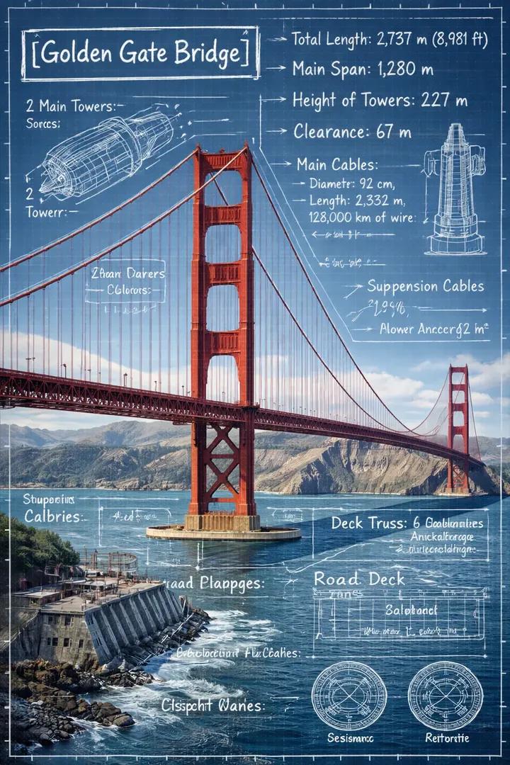 Create an infographic image of [LANDMARK], combining a real p...