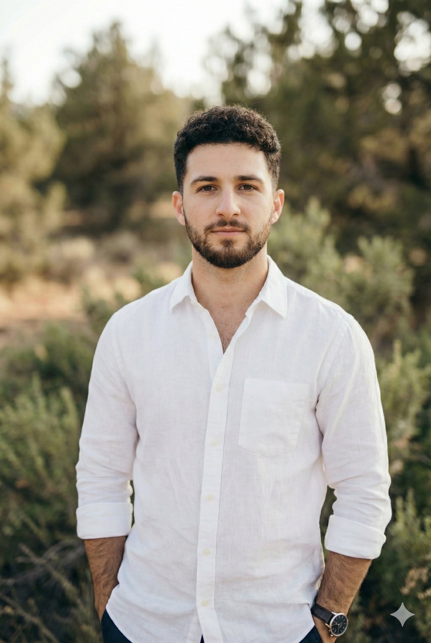 { "scene type": "outdoor portrait", "composition": { "framing...