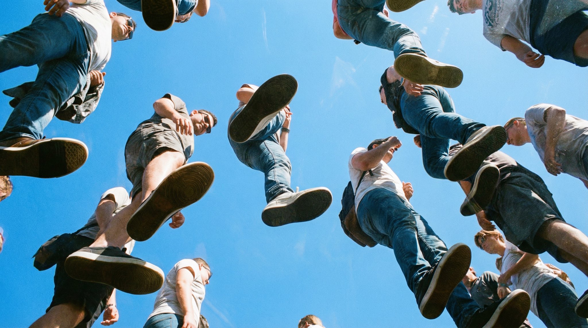 View from under a plane of completely transparent plexiglass....