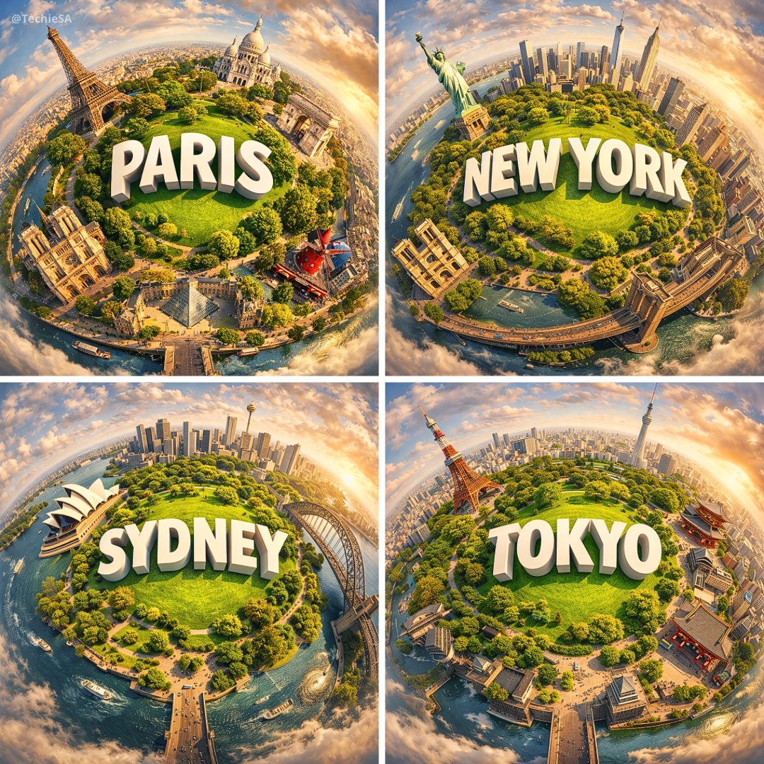 Create a hyperrealistic miniature planet showcasing [CITY] wi...