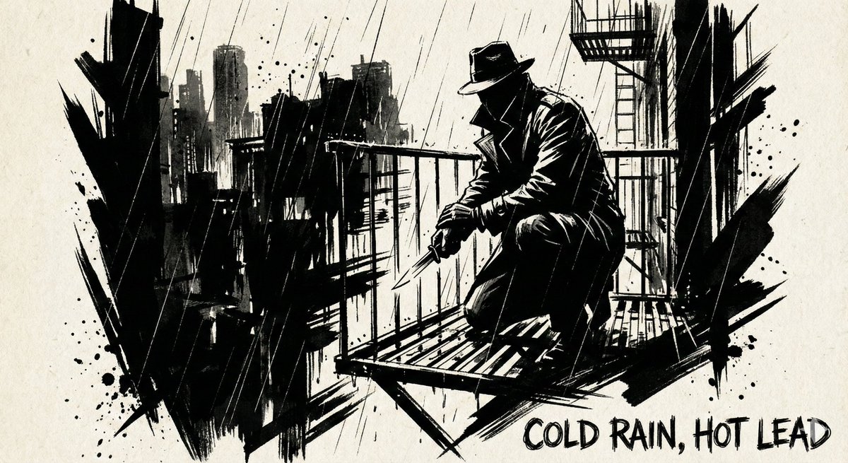 A high contrast ink noir portrait of [SUBJECT], illustrated e...