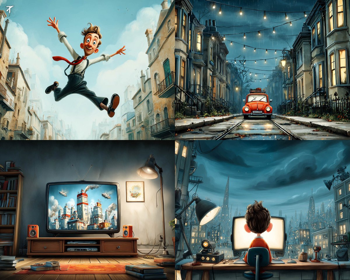 This SREF has a warm, animated storybook style with expressiv...