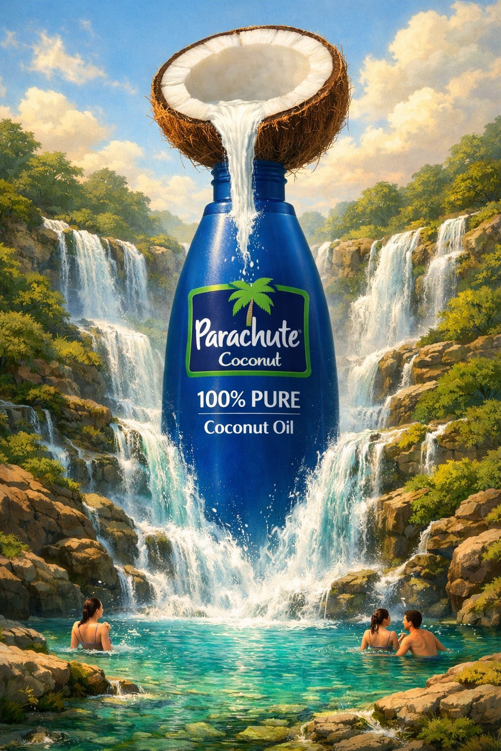 为油品品牌设计的下一步食材插画提示超现实风格