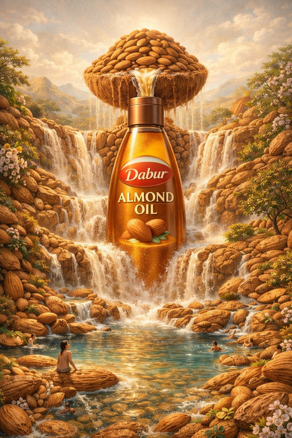 为油品品牌设计的下一步食材插画提示超现实风格