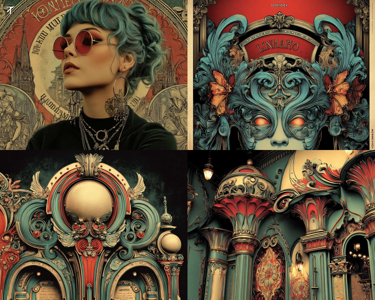 I really like this SREF for its ornate art nouveau feel, rich...