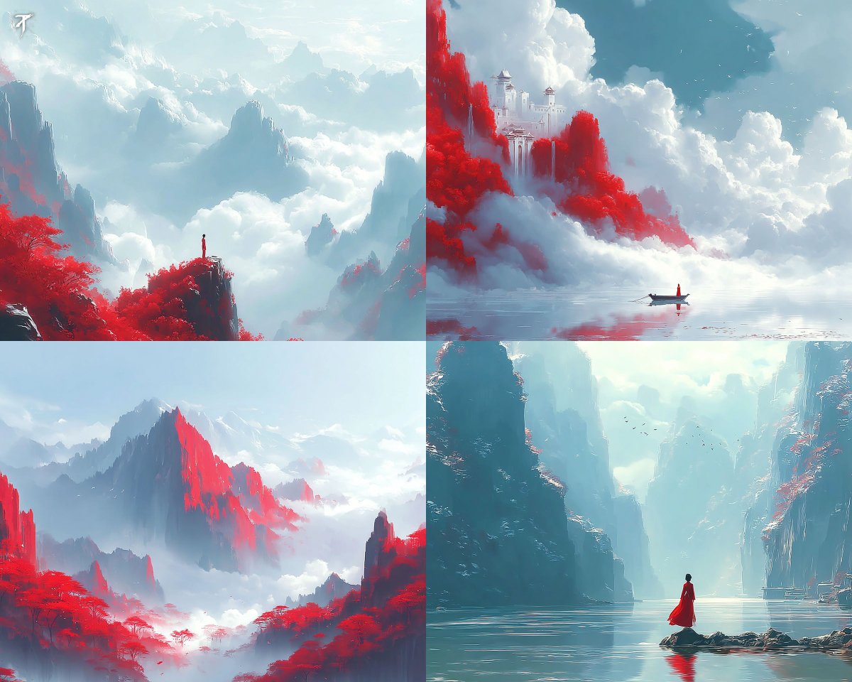 This SREF plays with airy eastern fantasy vibes, soft mist, b...