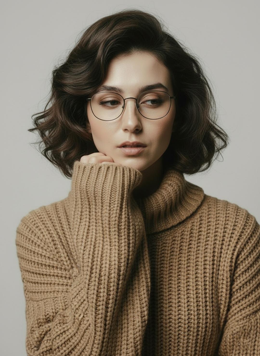 "Objective": "Create a minimalist fashion studio portrait ser...