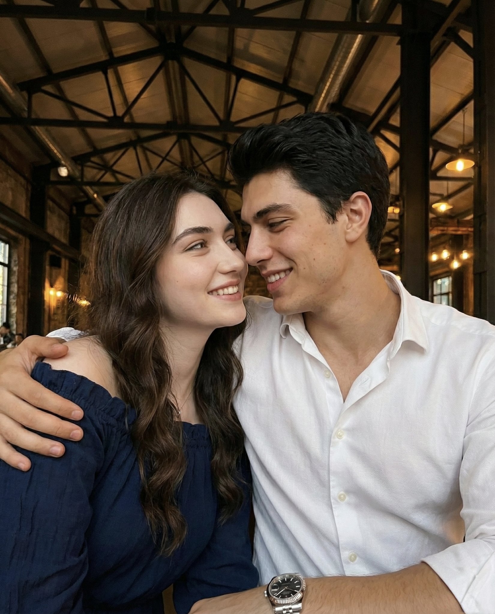 { "scene type": "indoor close up lifestyle selfie", "setting"...