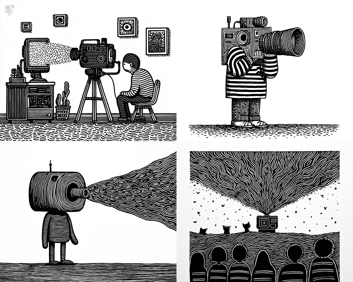 This SREF goes for a hand drawn black and white line art styl...