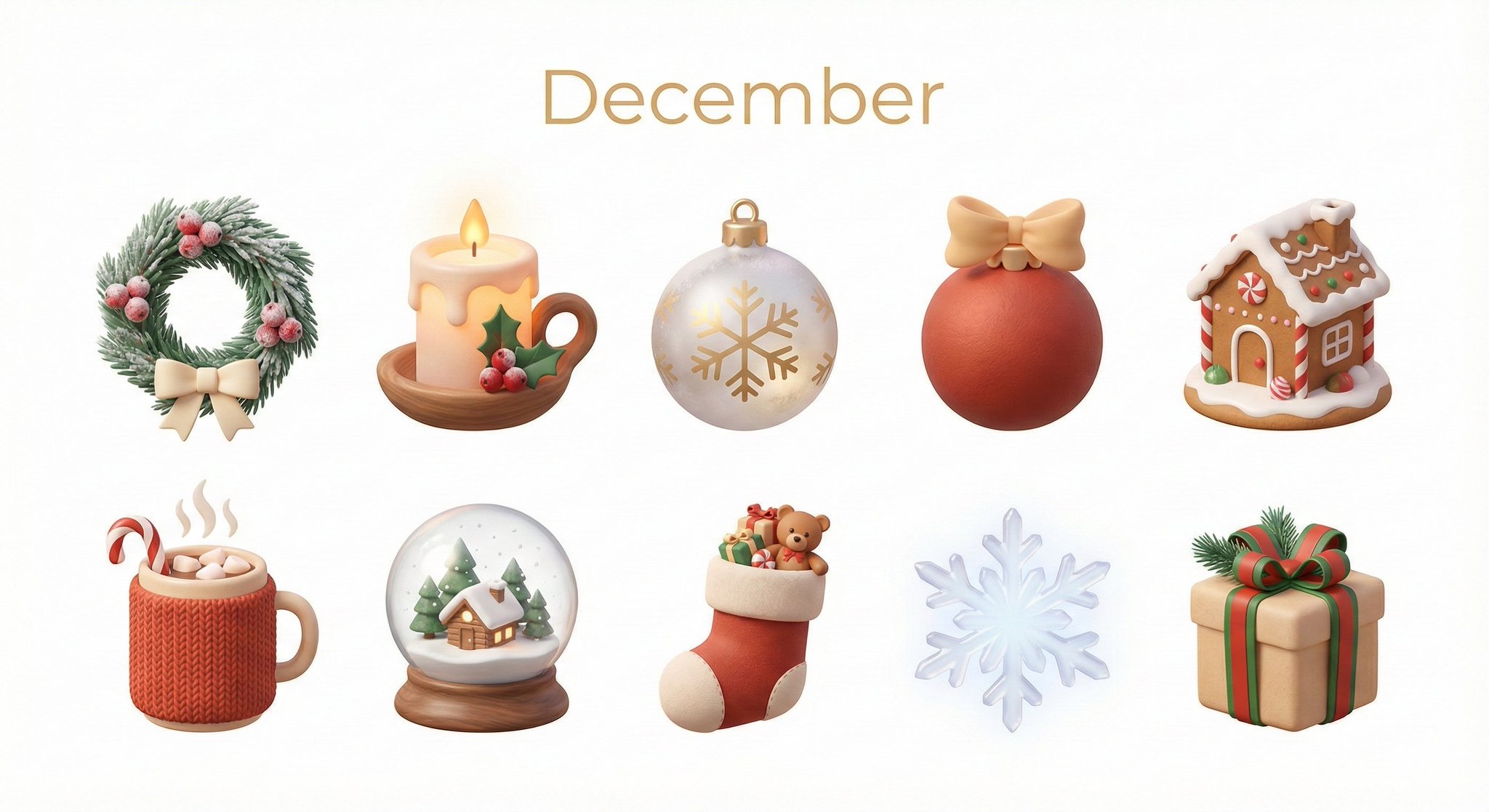 Create a collection of icons representing [Month] through obj...