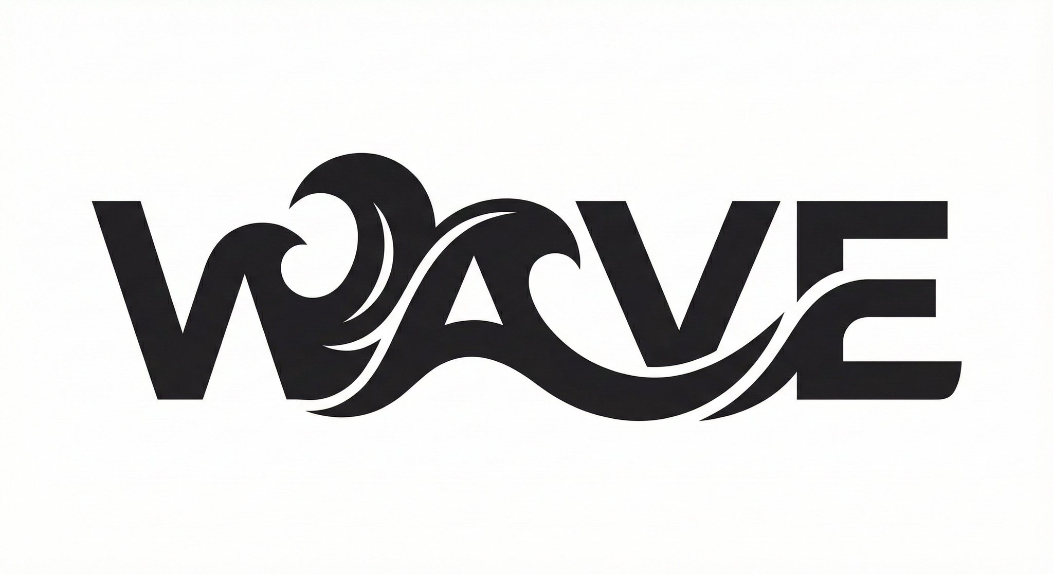 A minimalist logo design where the word "[WORD]" is transform...