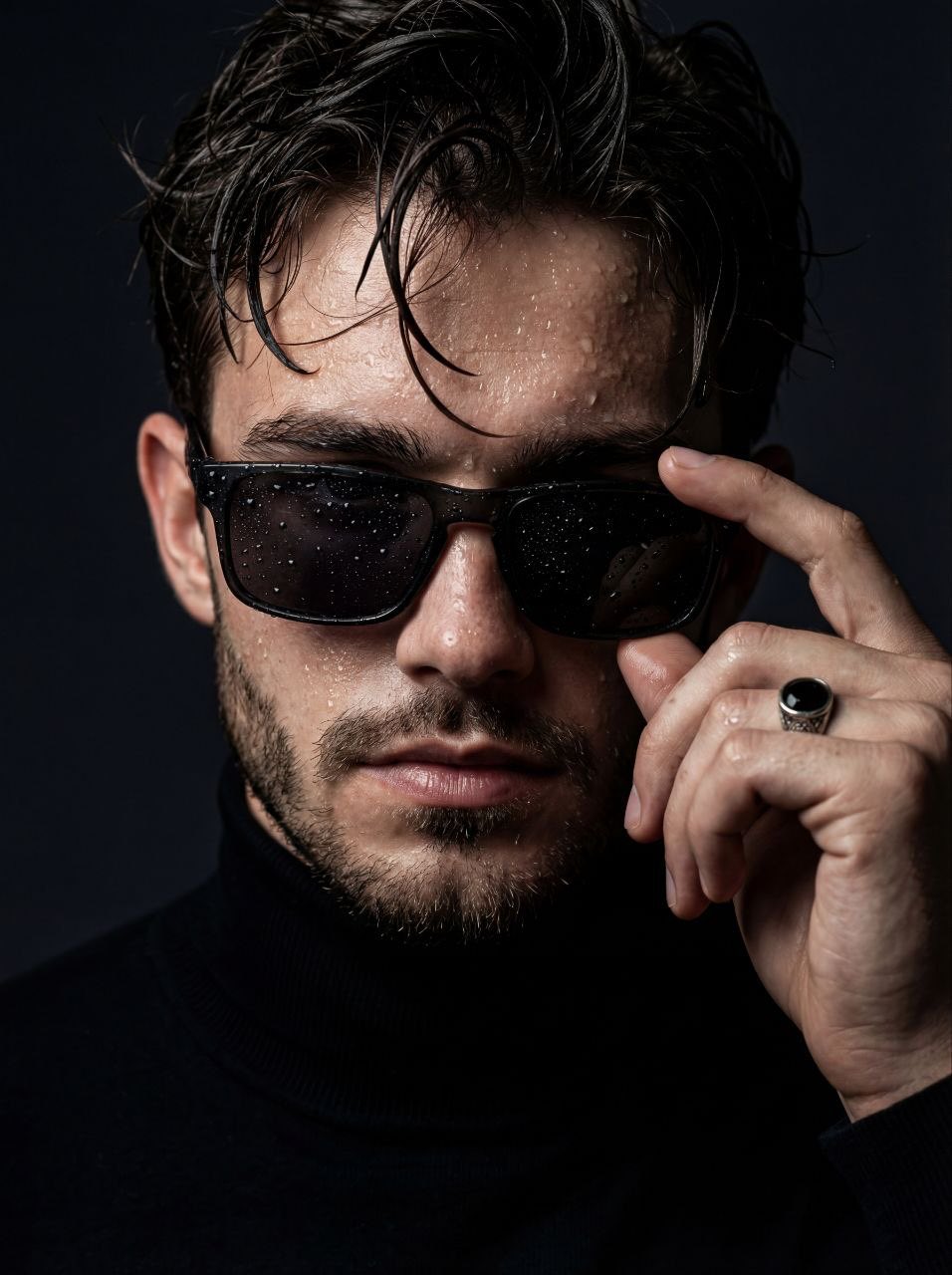 Ultra realistic cinematic close up portrait of a young man wi...