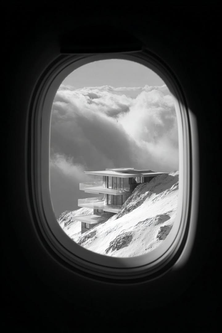 a window looking out an airplane and you can see a 4k image o...