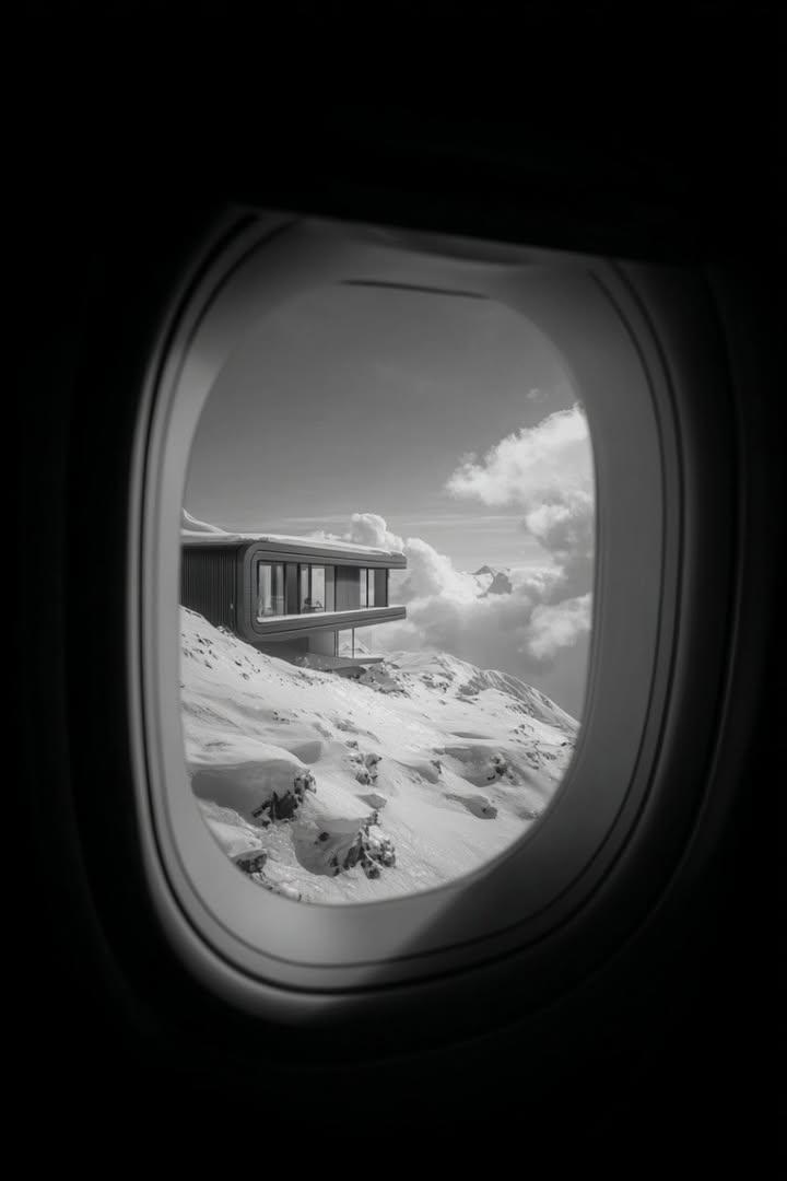 a window looking out an airplane and you can see a 4k image o...