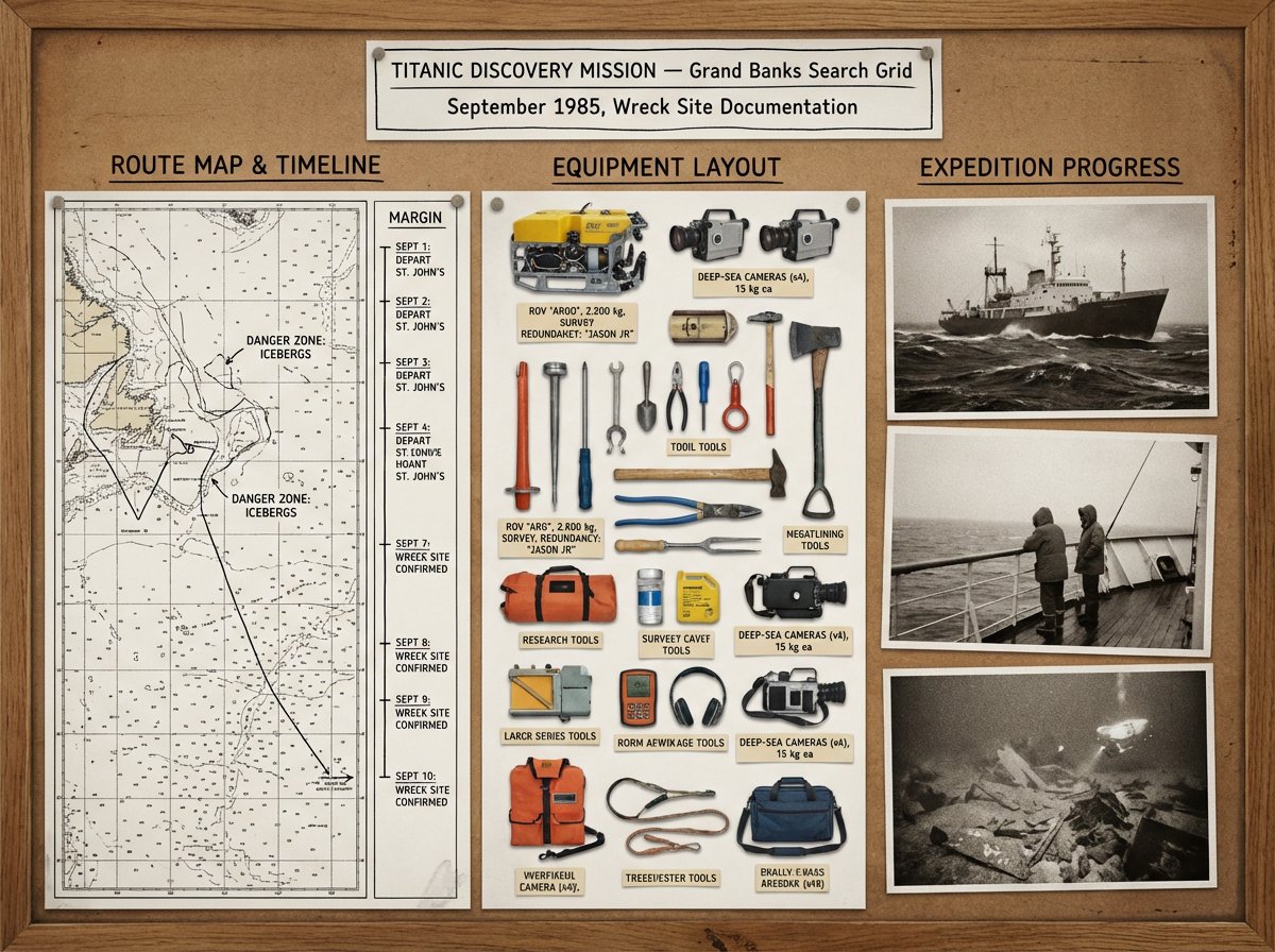 An expedition leader's planning board for [JOURNEY / MISSION]...