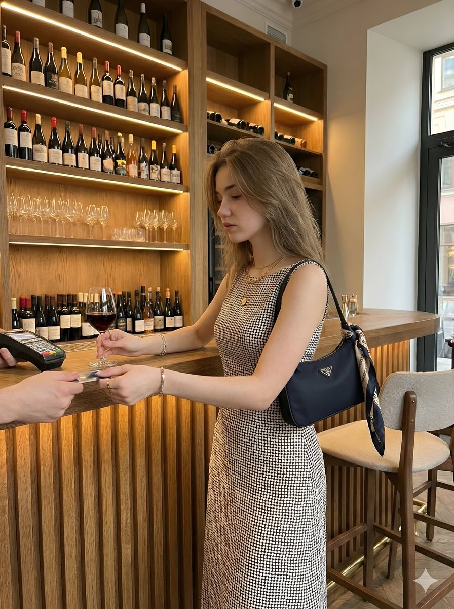 Young beautiful woman with long wavy hair, elegant sleeveless...