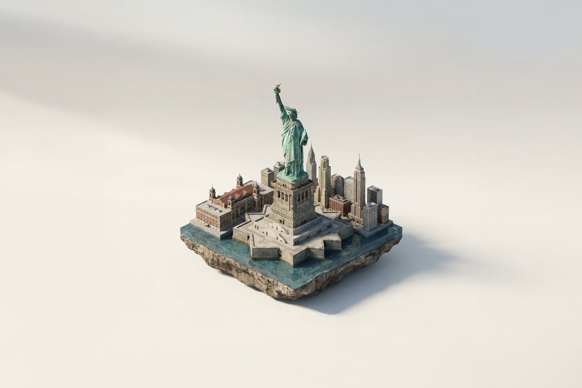 A miniature isometric architectural diorama of [LANDMARK NAME...