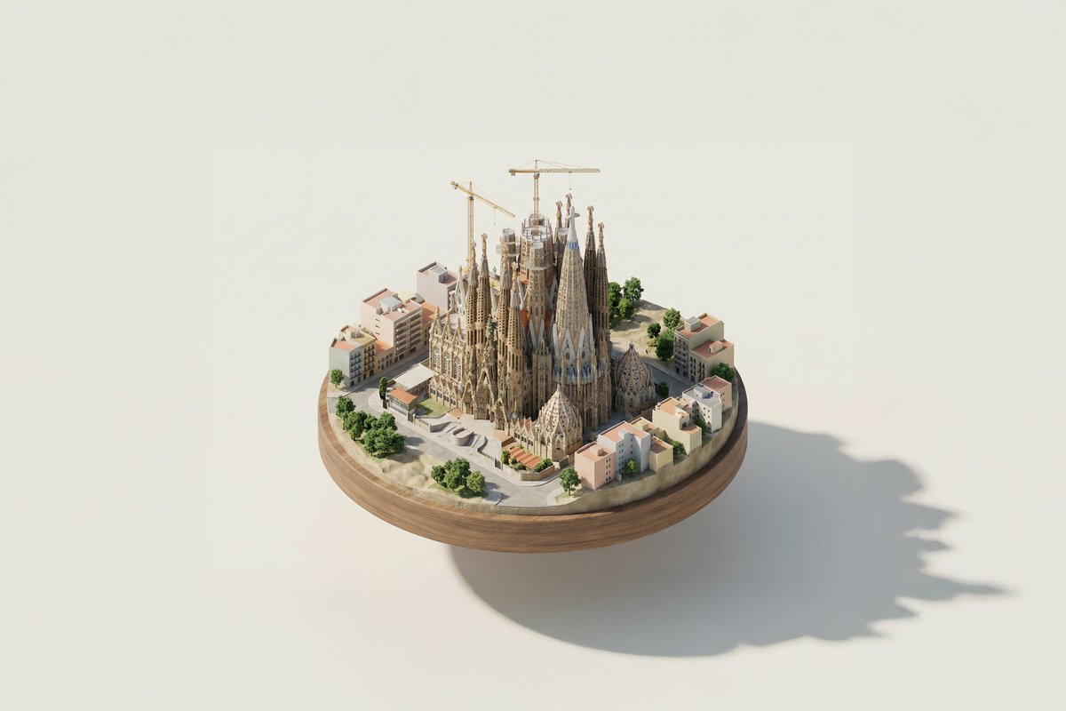 A miniature isometric architectural diorama of [LANDMARK NAME...