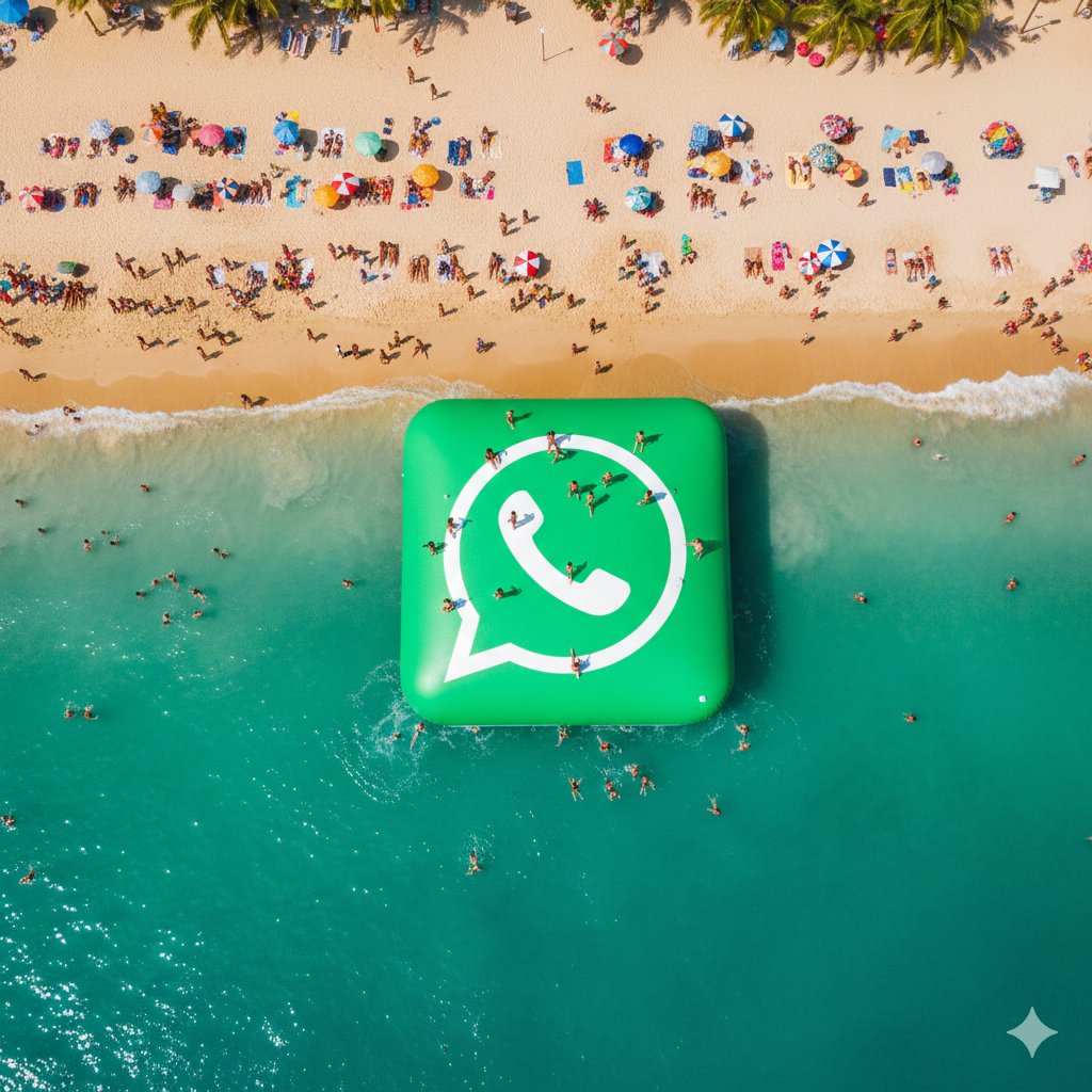 "prompt": "massive giant inflatable WhatsApp logo floating in...