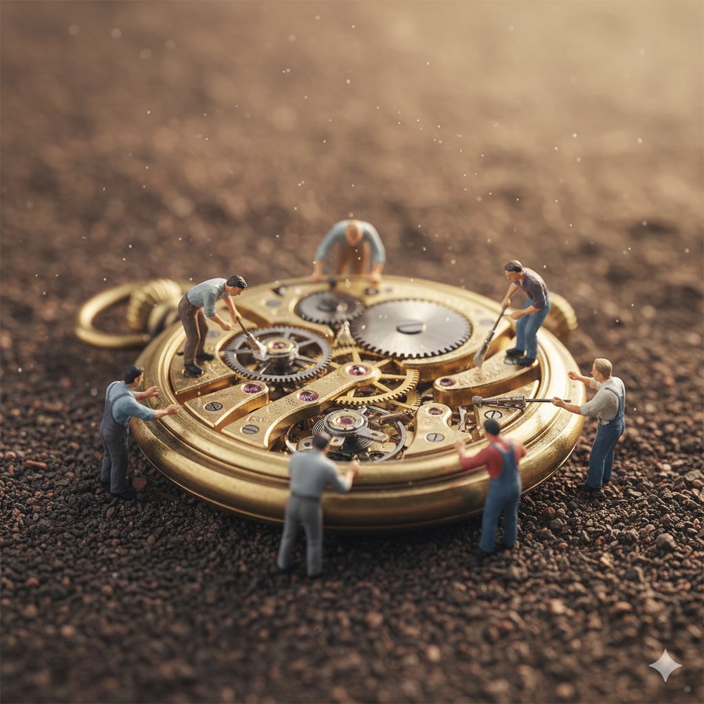 "prompt": "Ultra realistic macro scene depicting tiny restora...