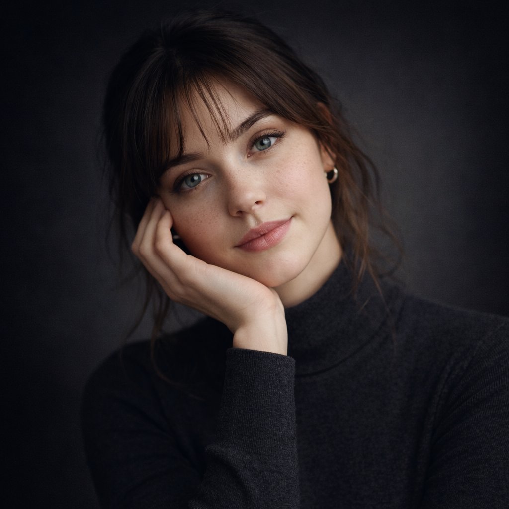 Ultra realistic studio portrait of a young woman, front facin...