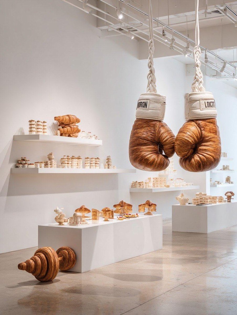 "scene": "Minimalist white contemporary art gallery",