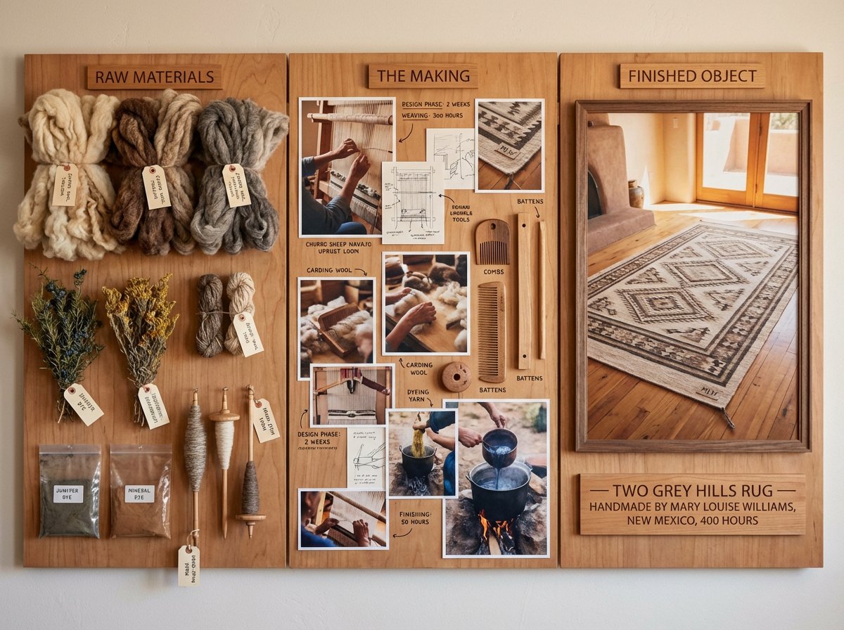 An artisan's method board for [HANDMADE OBJECT] — [TECHNIQUE...