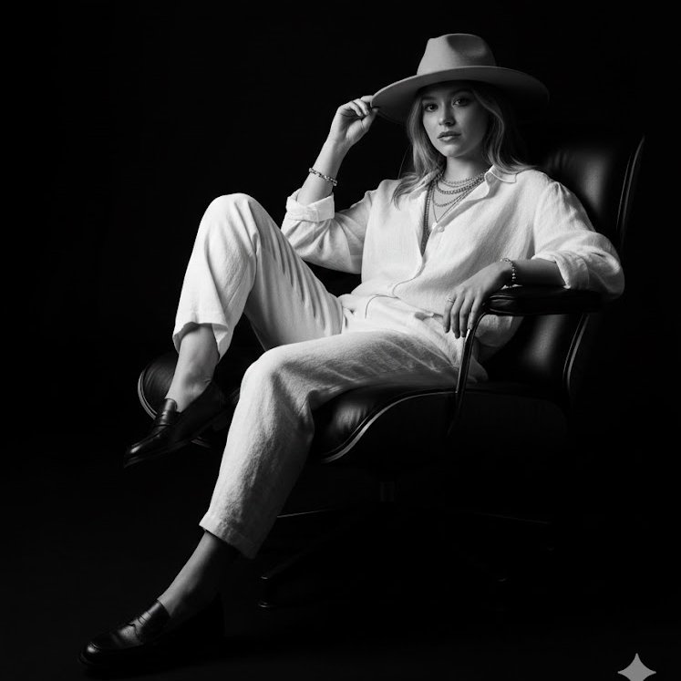 "prompt": "Hyper realistic 8K black and white studio portrait...