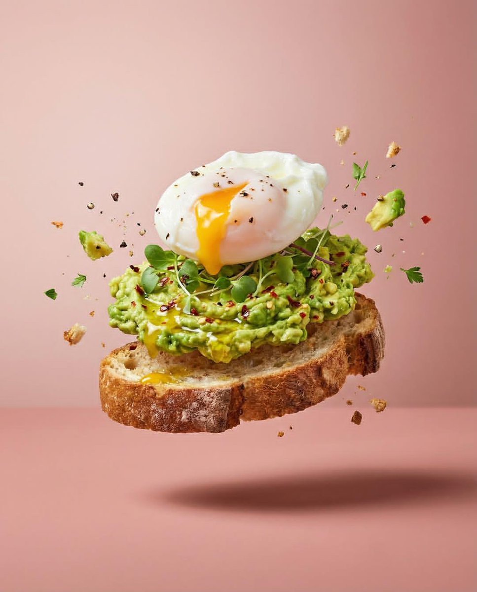 Professional studio food photography series featuring deconst...