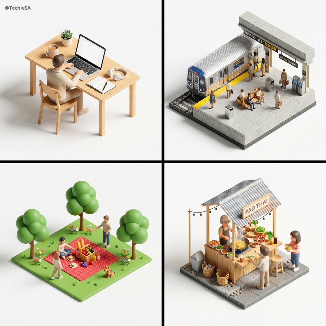 Create a 45° top down isometric miniature 3D diorama of [SCEN...
