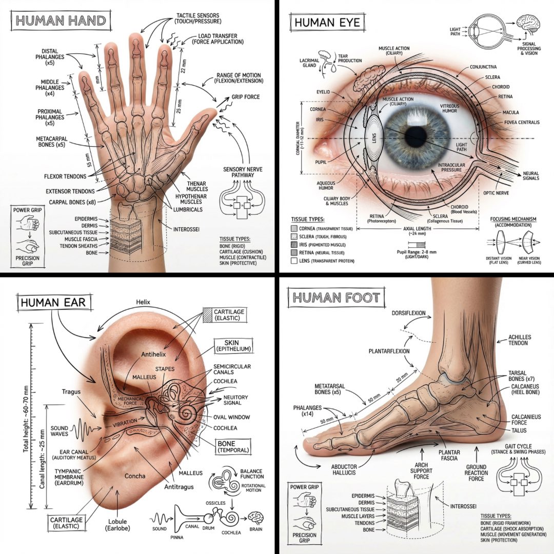 Create an infographic image of [BODY PART], combining a reali...