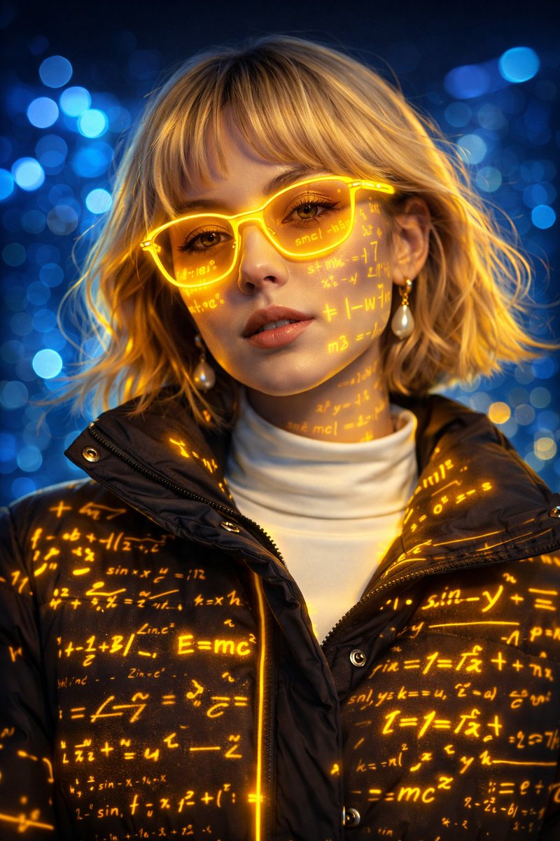 A futuristic cyber aesthetic portrait of a young woman wearin...