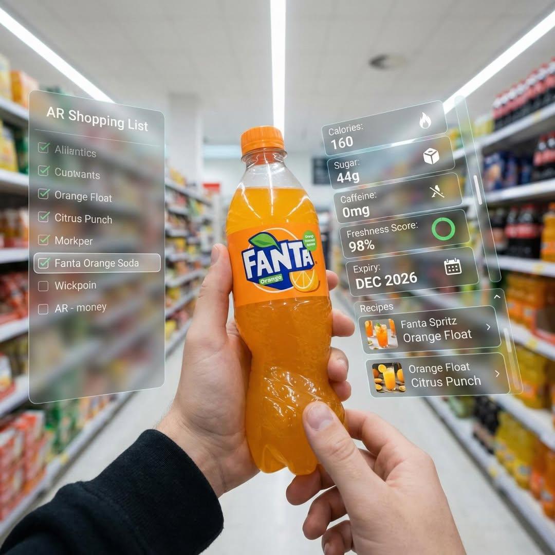 First person perspective inside a brightly lit supermarket ai...