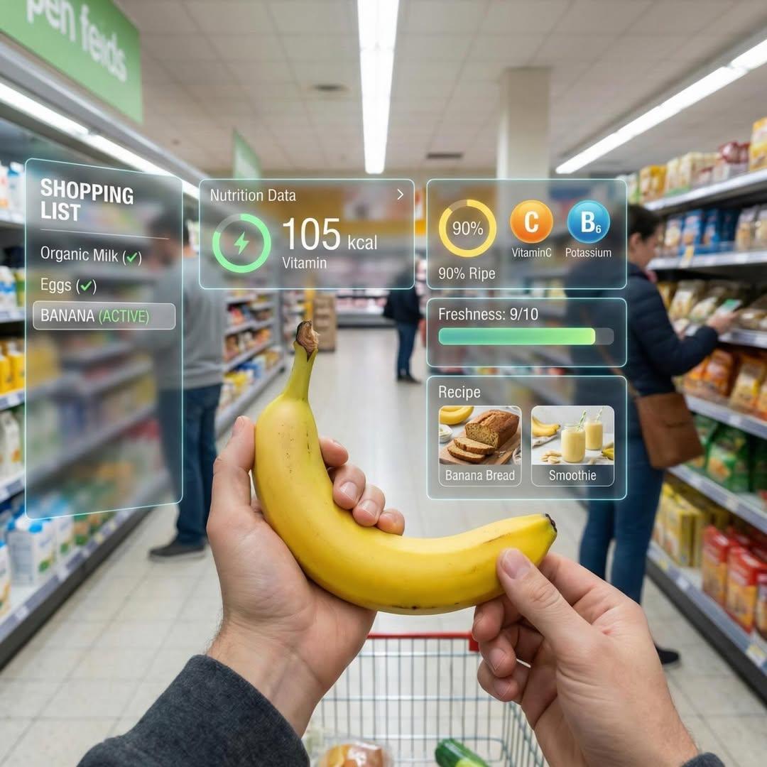 First person perspective inside a brightly lit supermarket ai...