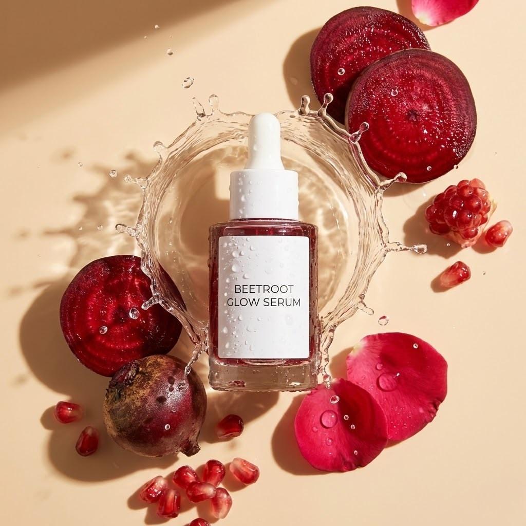 [product], centered top down flat lay, surrounded by [ingredi...