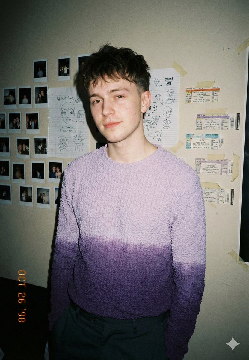 "scene": "An intimate indoor portrait taken in a personal bed...