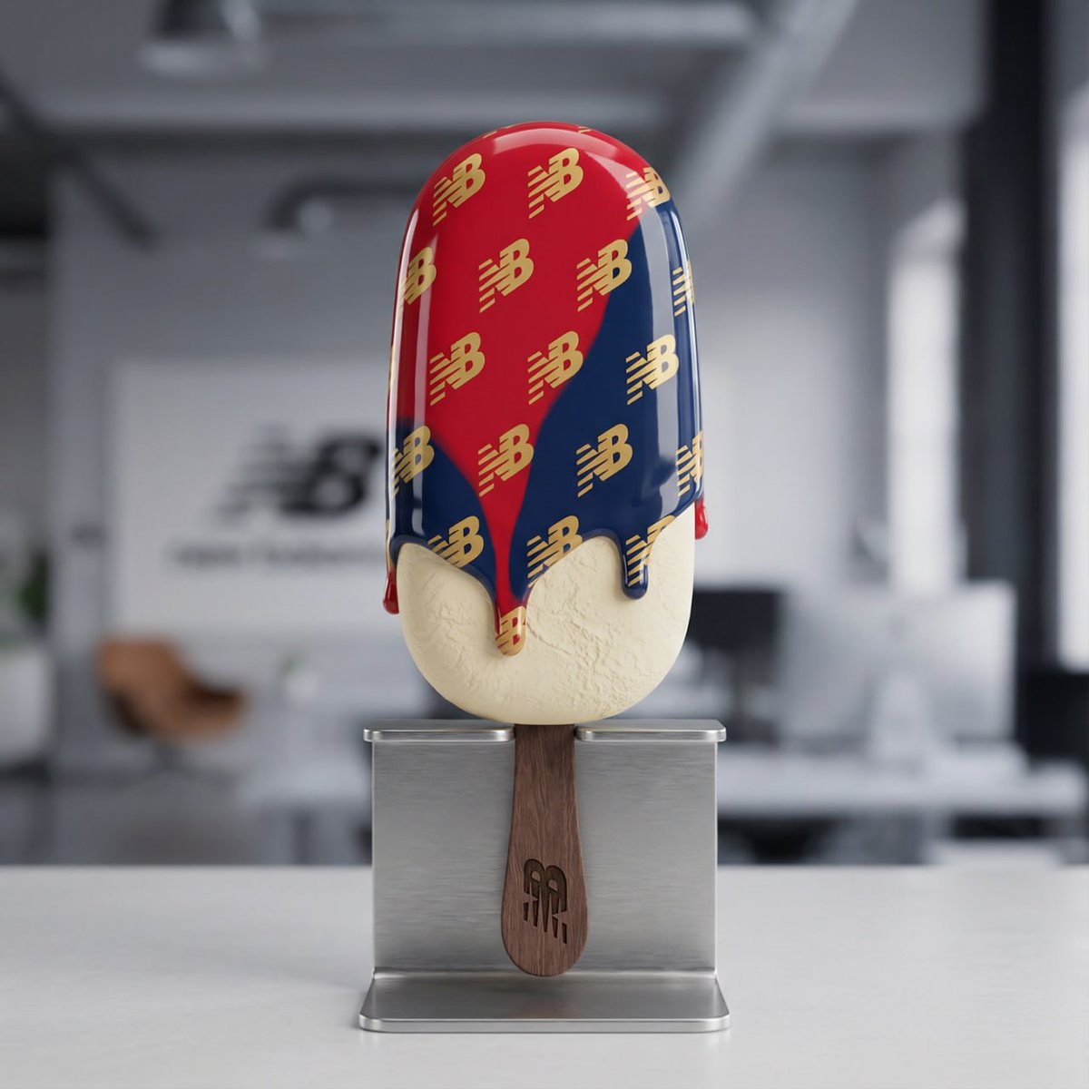 A perfectly vertical, hyper realistic 3D popsicle by [@ YOUR...