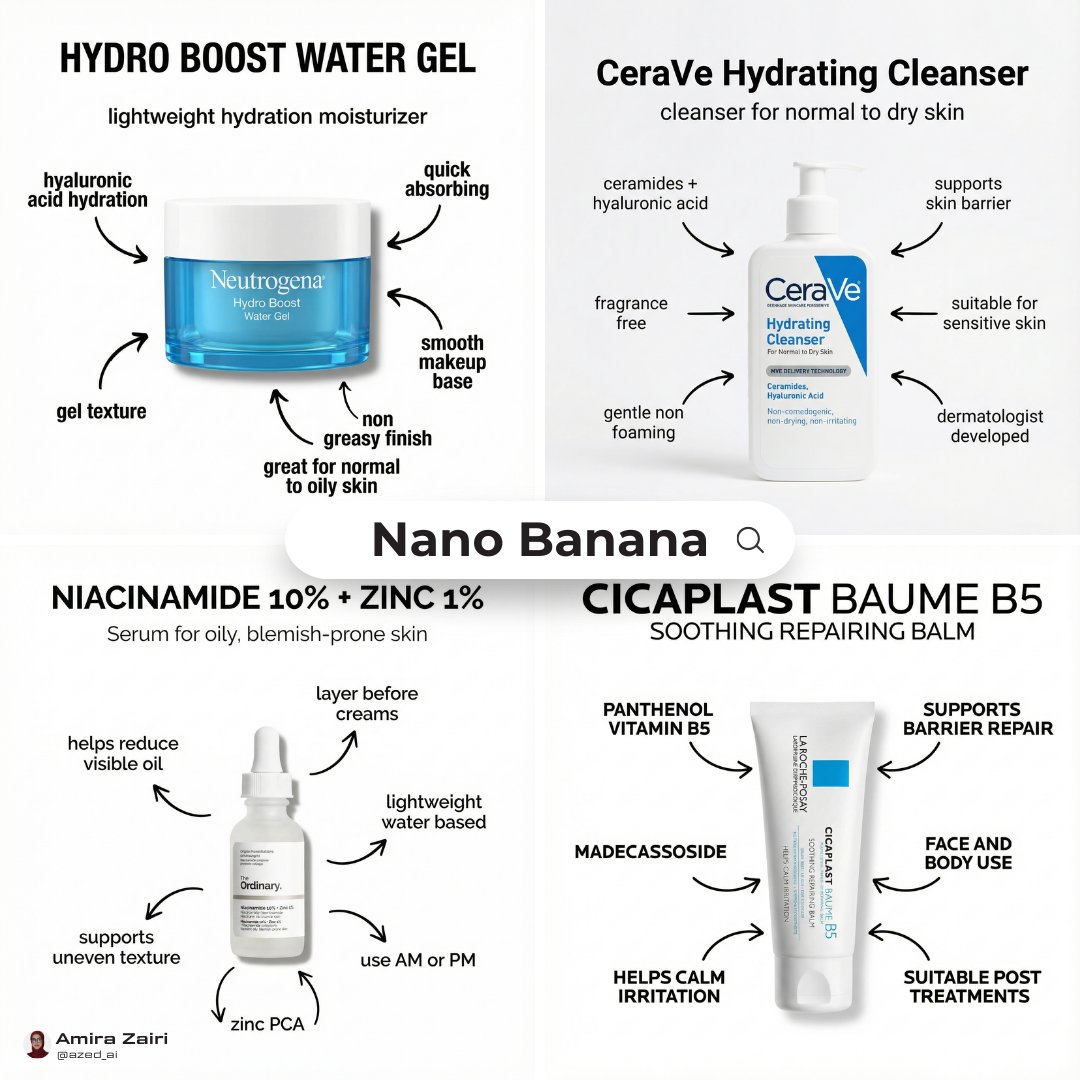 [product], clean skincare infographic poster, centered produc...