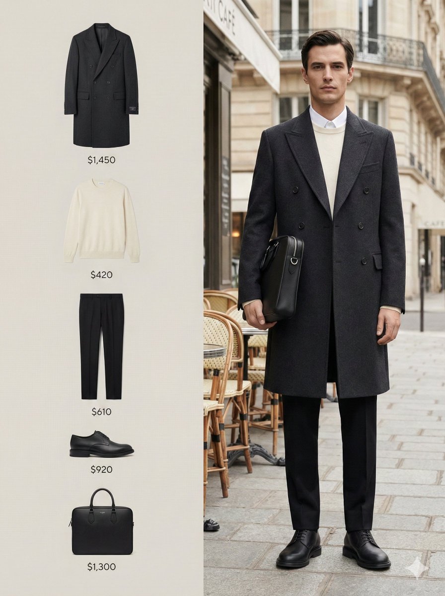 A high fashion black and white editorial campaign image with...