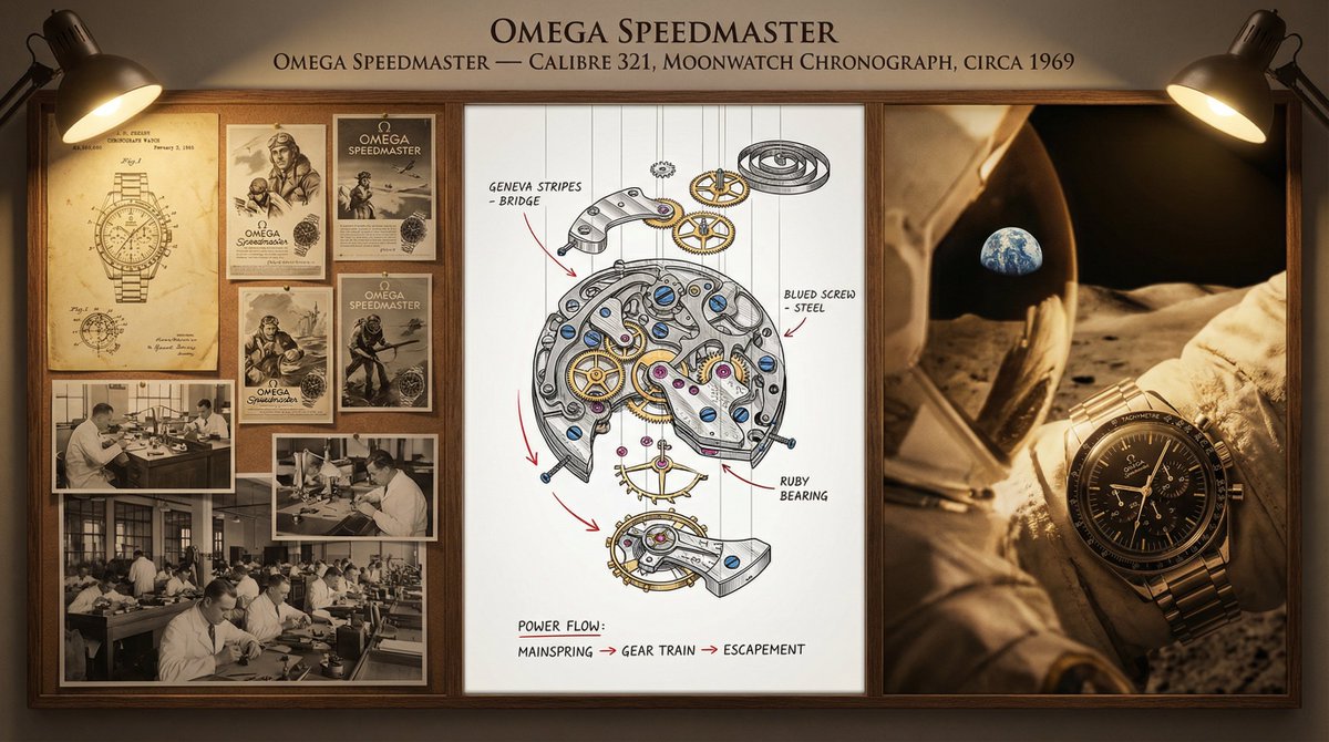 A master watchmaker's documentation board for [TIMEPIECE] — [...