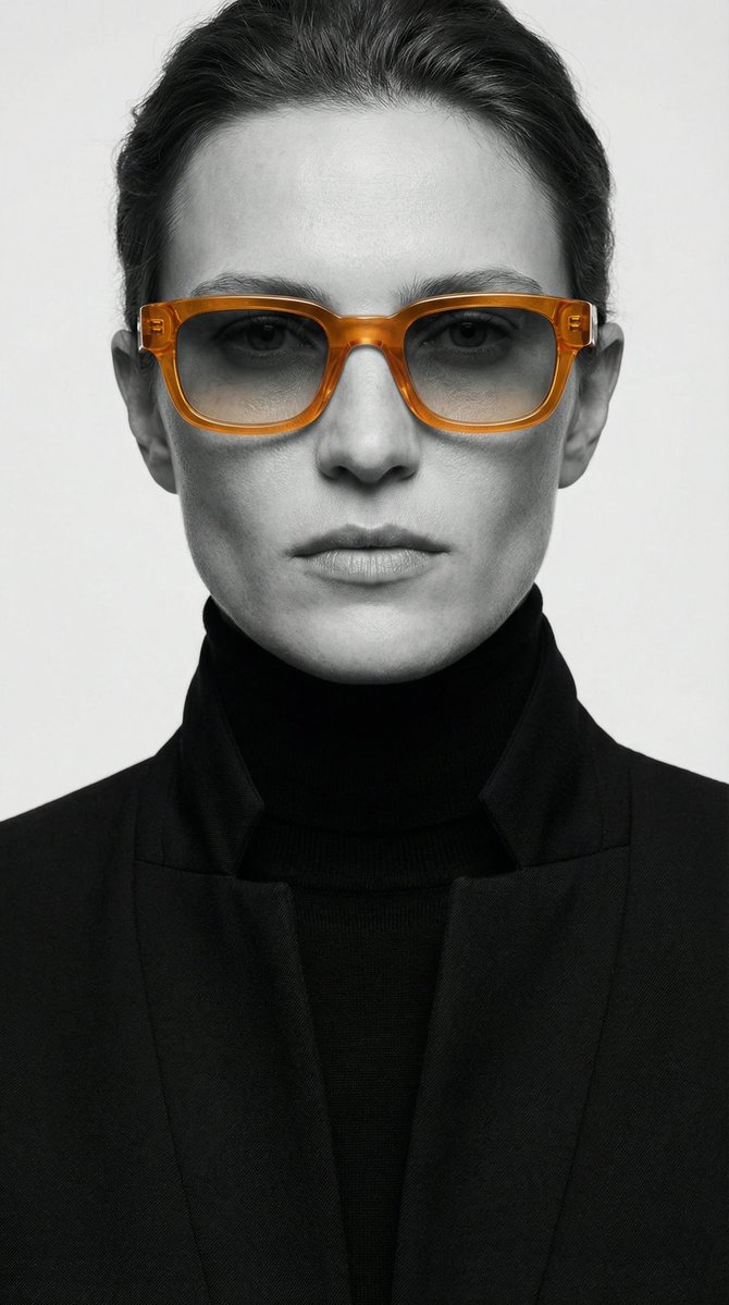 A studio style close up editorial portrait of a person with s...