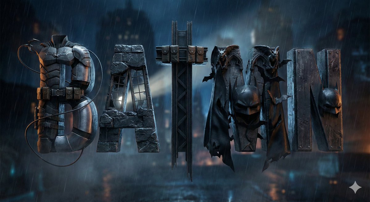 Create a cinematic 3D typographic composition spelling [WORD...