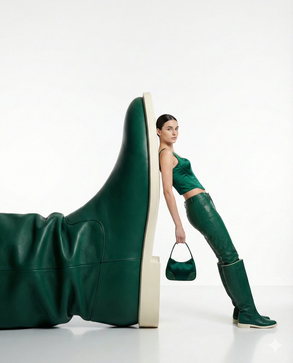 "style": "high fashion editorial, minimalist surrealism",