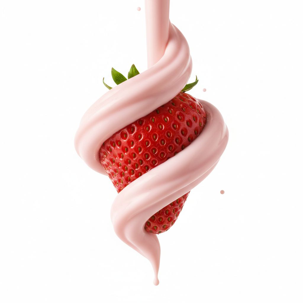 A high speed studio photograph of a cluster of fresh blueberr...