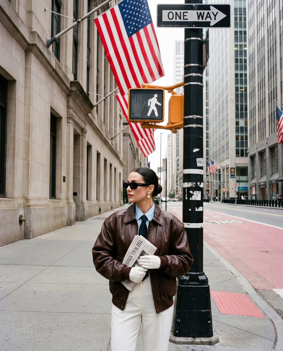 Ultra realistic street fashion editorial photograph in New Yo...