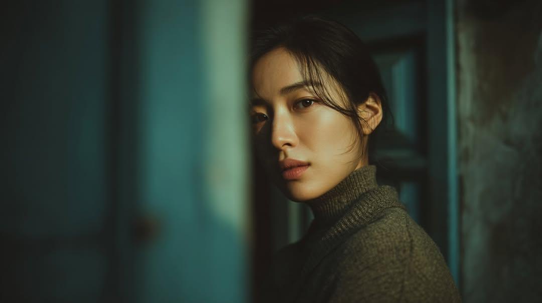 Photorealistic cinematic portrait of a young East Asian woman...