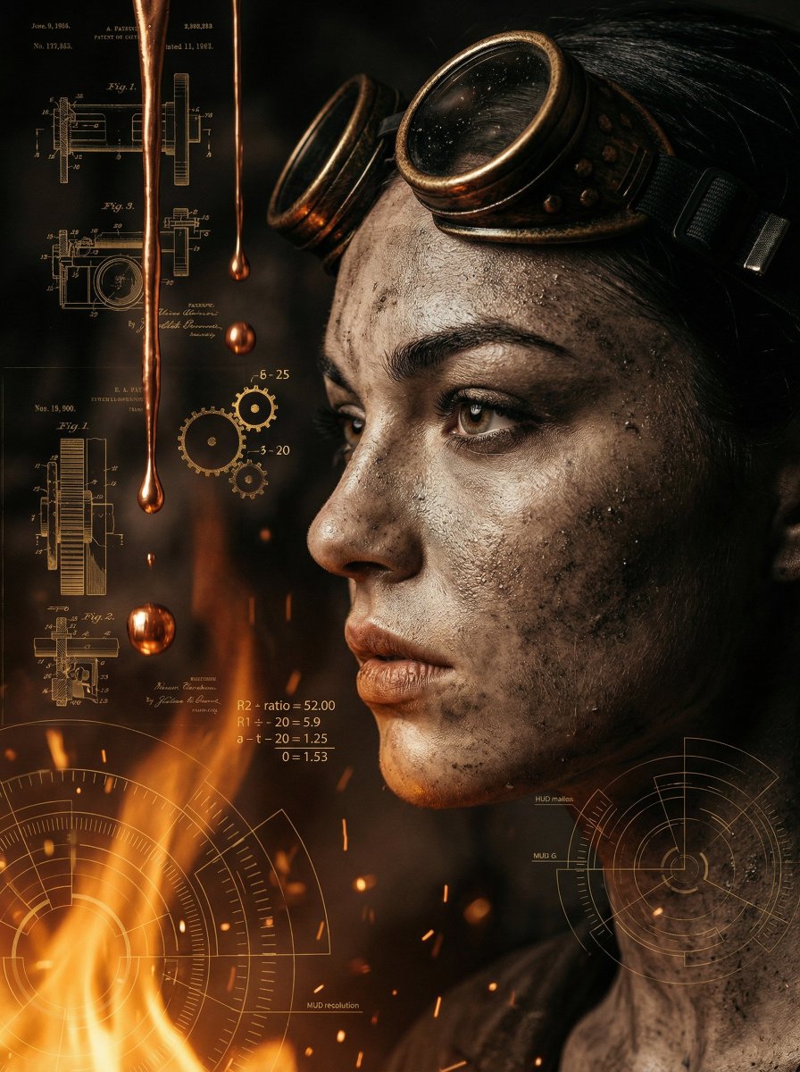 A cinematic close up profile of a weathered women with a salt...